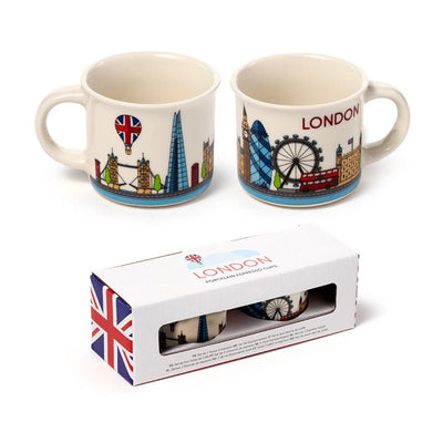 London Icons London Skyline Set of 2 Porcelain Espresso Cups - Gift Arch