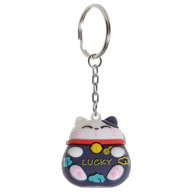 Maneki Neko Lucky Cat 3D PVC Keyring - Gift Arch