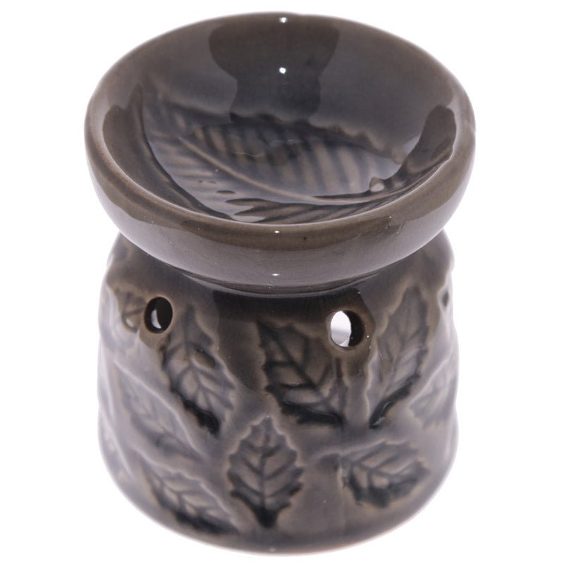 Small Ceramic Eden Oil Burner with Leaves Pattern - Gift Arch