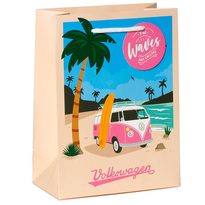 Volkswagen VW T1 Camper Bus Waves are Calling Gift Bag Medium - Gift Arch