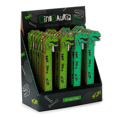 Dinosauria Shaped Top Wooden Ruler (15cm) - Gift Arch