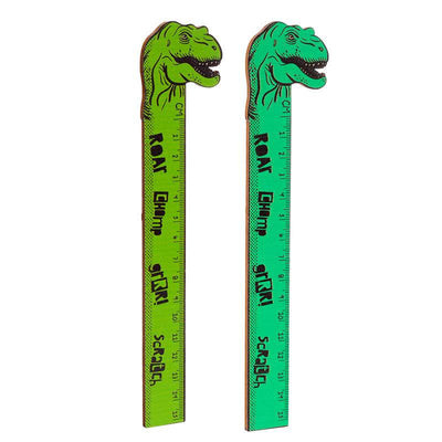 Dinosauria Shaped Top Wooden Ruler (15cm) - Gift Arch