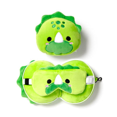 Relaxeazzz Adoramals Dinosaur Plush Travel Pillow & Eye Mask - Gift Arch