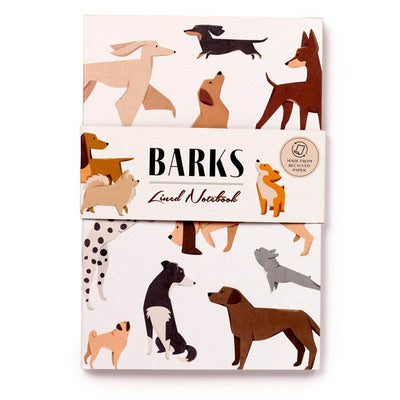 Barks Dog Recycled Paper A5 Notebook - Gift Arch