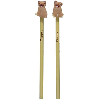 Mopps Pug Pencil with PVC Topper - Gift Arch