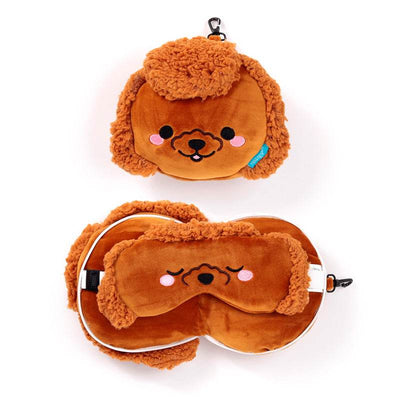 Relaxeazzz Adoramals Gigi the Toy Poodle Plush Travel Pillow & Eye Mask - Gift Arch