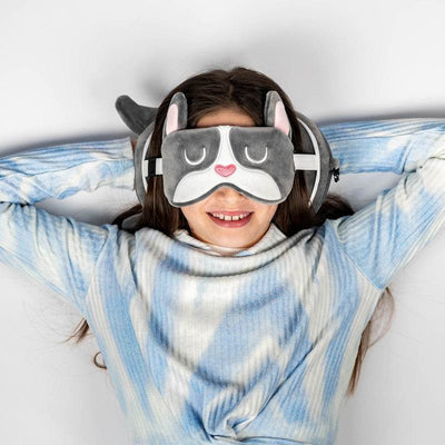 Relaxeazzz French Bulldog Plush Travel Pillow & Eye Mask - Gift Arch