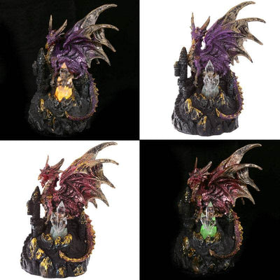 Dark Legends Dragon on Castle with LED Crystal - Gift Arch