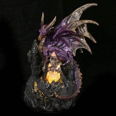 Dark Legends Dragon on Castle with LED Crystal - Gift Arch