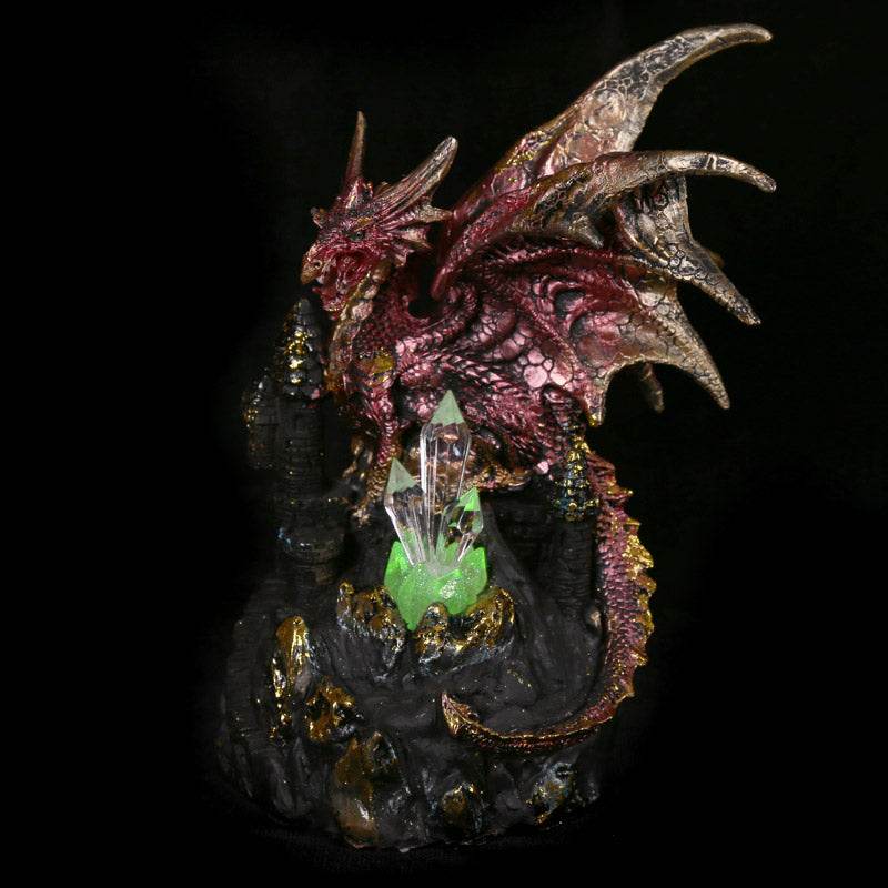 Dark Legends Dragon on Castle with LED Crystal - Gift Arch