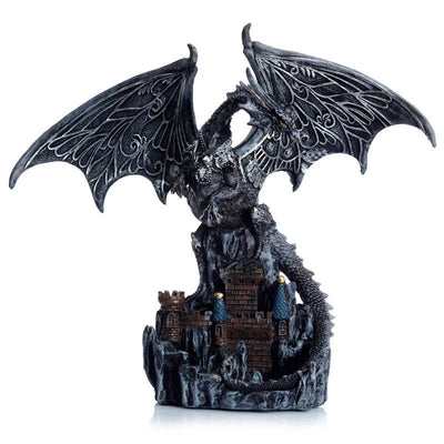 Dark Legends Wings of Magic Silver Castle Guardian Dragon - Gift Arch