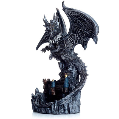 Dark Legends Wings of Magic Silver Castle Guardian Dragon - Gift Arch