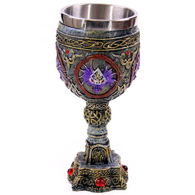 Decorative Celtic Painted Effect Dragon Goblet - Gift Arch