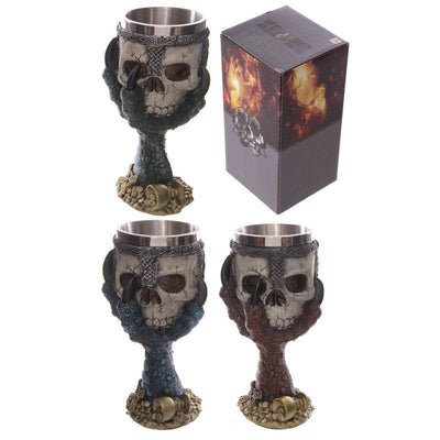 Decorative Dragons Claw & Warrior Skull Goblet - Gift Arch
