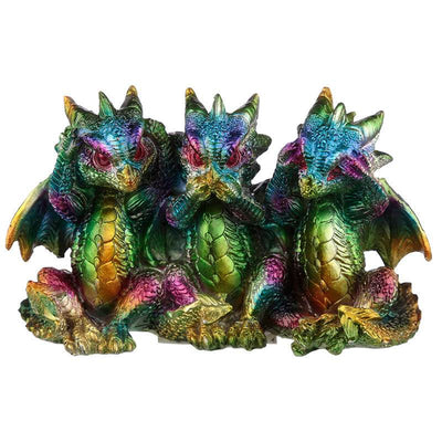 Rainbow Dragon Metallic Hear No See No Speak No Evil - Gift Arch