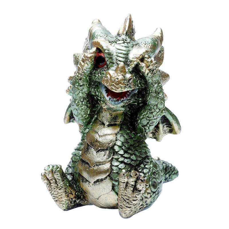 Set of 3 Elements Baby Dragon Hear No Speak No See No Evil - Gift Arch