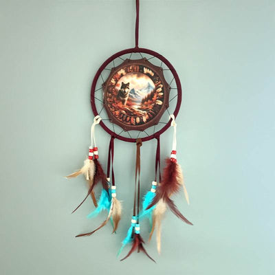 Autumnal Wolf Dreamcatcher 16cm - Gift Arch