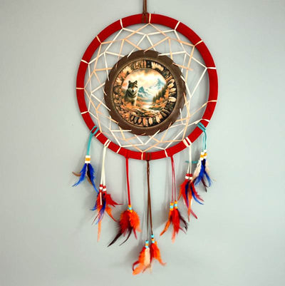 Autumnal Wolf Dreamcatcher 33cm - Gift Arch