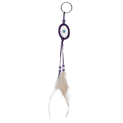 Mini Feather Dreamcatcher Key Ring with Beads - Gift Arch
