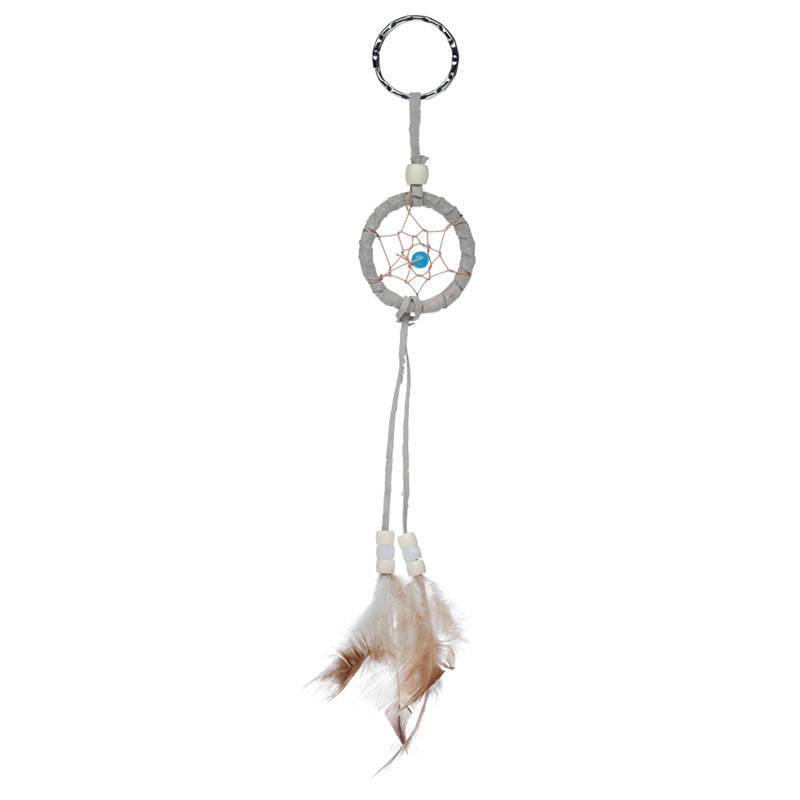 Mini Feather Dreamcatcher Key Ring with Beads - Gift Arch