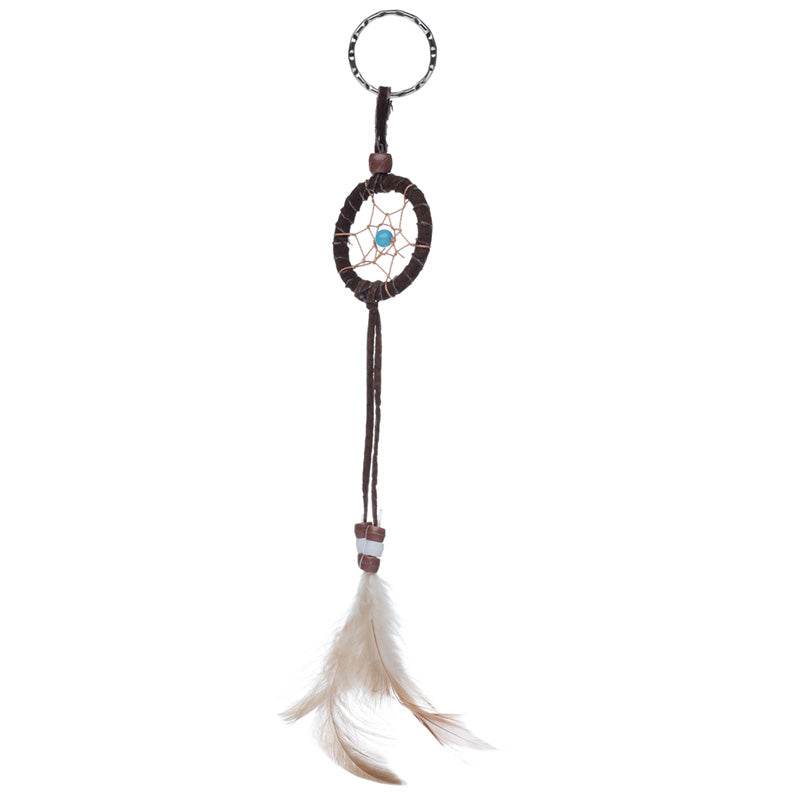 Mini Feather Dreamcatcher Key Ring with Beads - Gift Arch