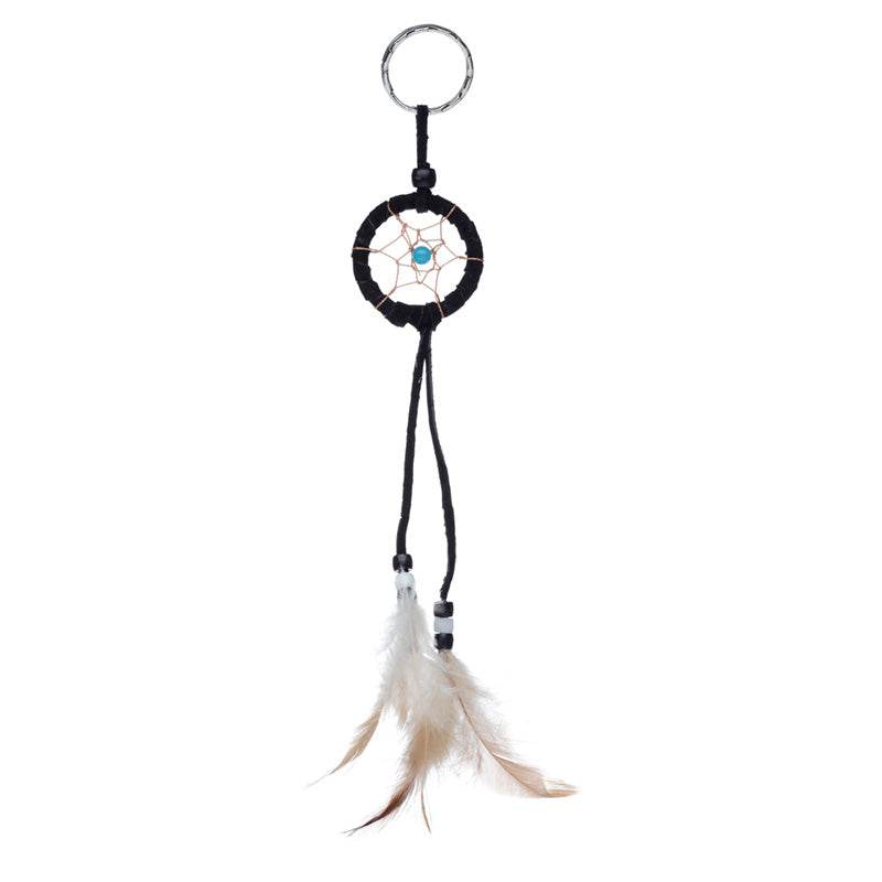 Mini Feather Dreamcatcher Key Ring with Beads - Gift Arch