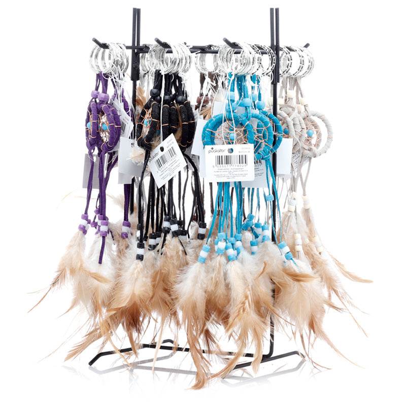 Mini Feather Dreamcatcher Key Ring with Beads - Gift Arch
