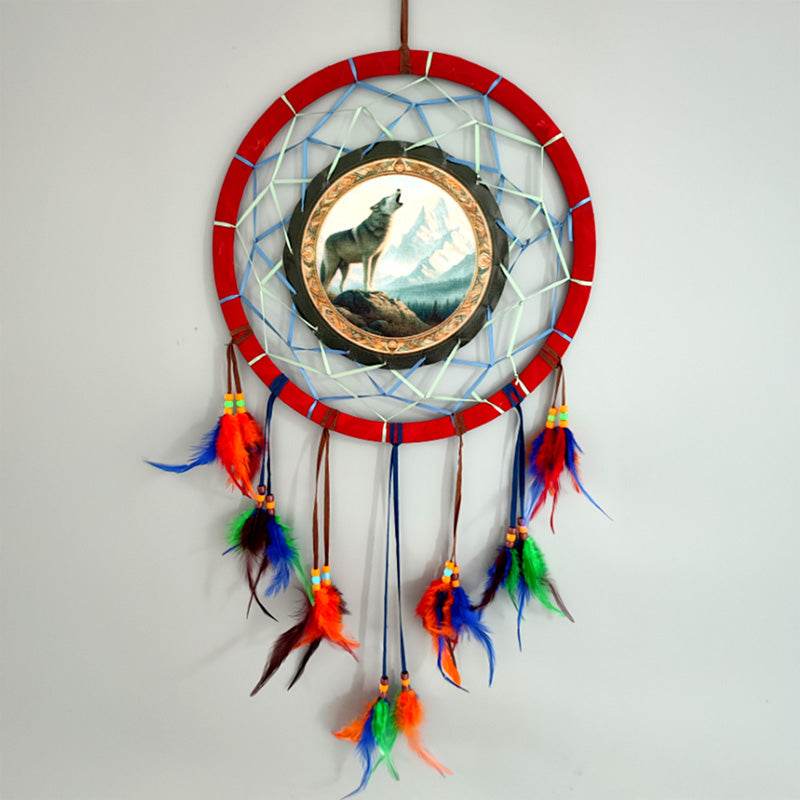 Mountain Wolf Dreamcatcher 33cm - Gift Arch