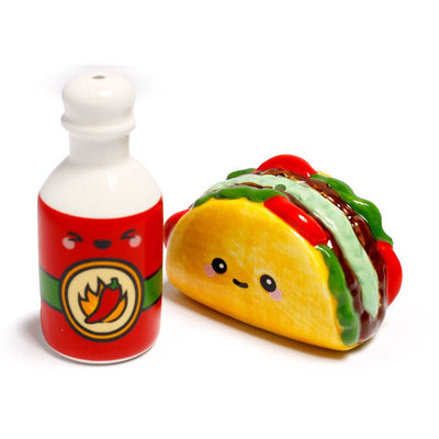 Frida the Taco & Hot Sauce Foodiemals Ceramic Salt & Pepper Set - Gift Arch