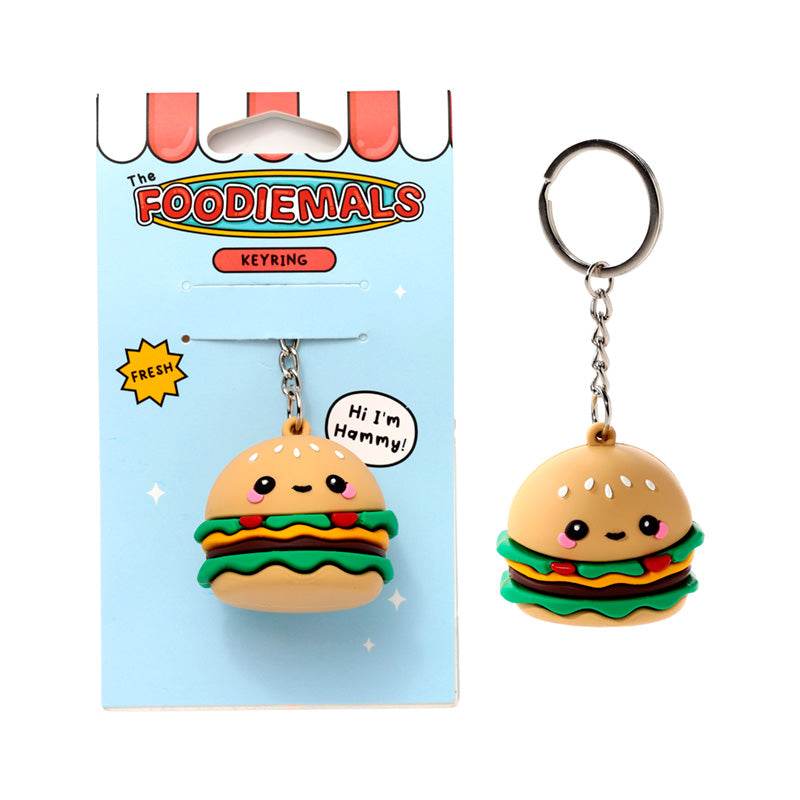 Hammy the Burger Foodiemals 3D PVC Keyring - Gift Arch