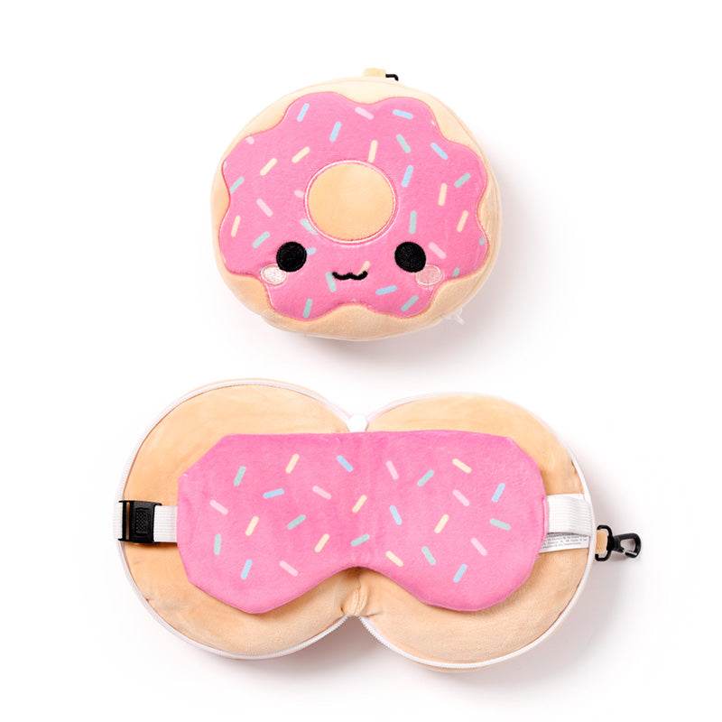Relaxeazzz Adorasnacks Donut Plush Travel Pillow & Eye Mask - Gift Arch