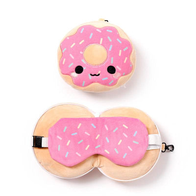 Relaxeazzz Adorasnacks Donut Plush Travel Pillow & Eye Mask - Gift Arch