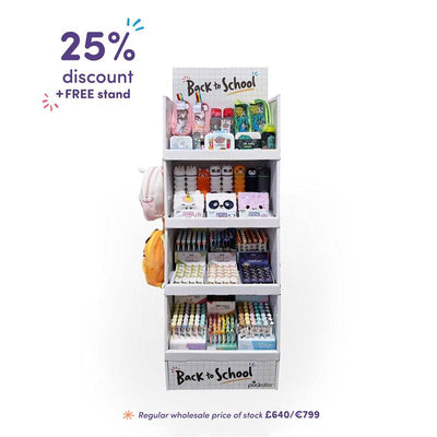 Back to School Essentials 4-Shelf Prefilled FSDU Display Unit - Gift Arch