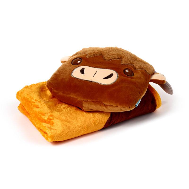 Blankeazzz Highland Coo 2-in-1 Plush Toy & Travel Blanket - Gift Arch