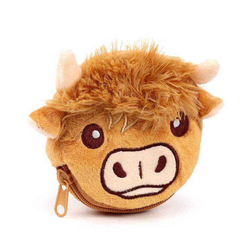 Highland Coo Cow Mini Change Plush Purse - Gift Arch