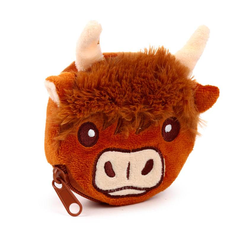 Highland Coo Cow Mini Change Plush Purse - Gift Arch