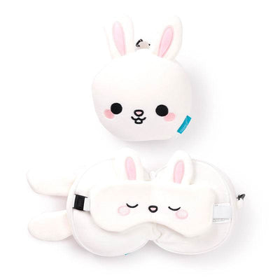 Relaxeazzz Adoramals Frances the Rabbit Plush Travel Pillow & Eye Mask - Gift Arch