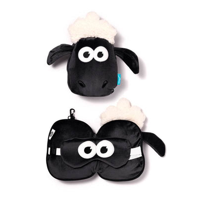 Relaxeazzz Shaun the Sheep Plush Travel Pillow & Eye Mask - Gift Arch