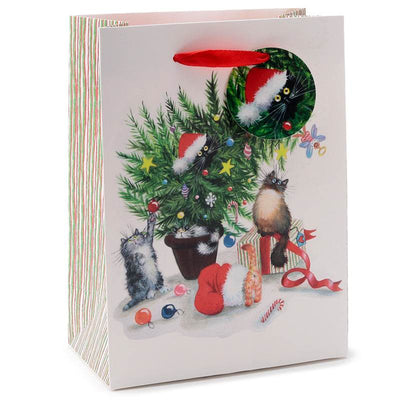 Kim Haskins Christmas Cats Gift Bag Medium - Gift Arch