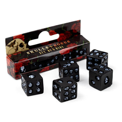 Black Skull Dice Pack of 5 - Gift Arch