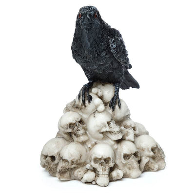 Crow Standing on Pile of Skulls Ornament - Gift Arch