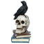 Crow Standing on Skull & Books Ornament - Gift Arch