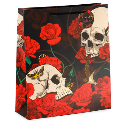 Skulls and Roses Red Roses Gift Bag Extra Large - Gift Arch