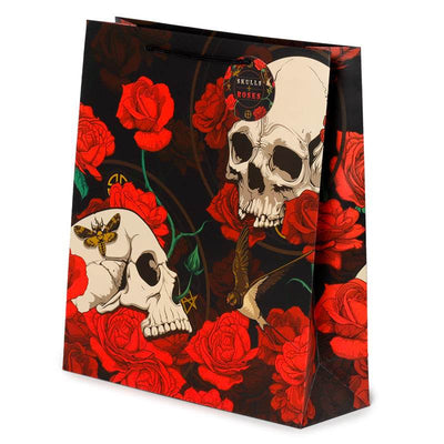 Skulls and Roses Red Roses Gift Bag Extra Large - Gift Arch