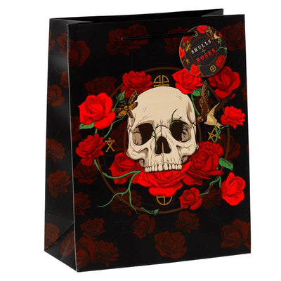 Skulls and Roses Red Roses Gift Bag Large - Gift Arch