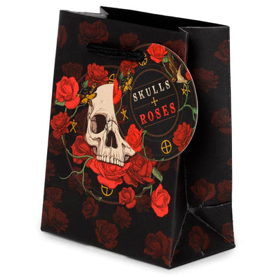 Skulls and Roses Red Roses Gift Bag Small - Gift Arch