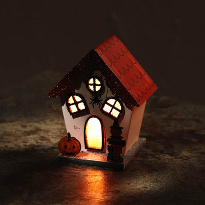 Spooky Spider Pumpkin House Halloween LED Decoration - Gift Arch