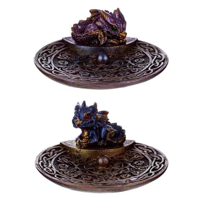 Elements Baby Dragon Celtic Ashcatcher Incense Stick Burner Dish - Gift Arch