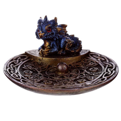 Elements Baby Dragon Celtic Ashcatcher Incense Stick Burner Dish - Gift Arch