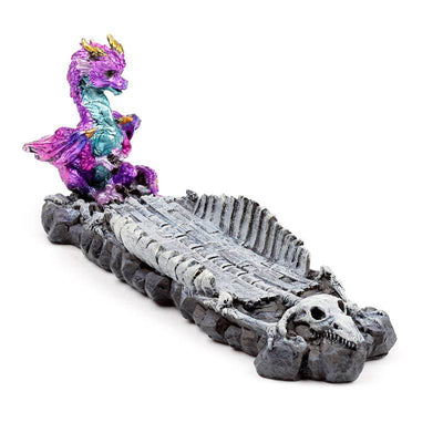 Elements Baby Dragon Skeleton Ashcatcher Incense Stick Burner - Gift Arch